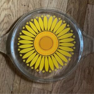 Vintage Sunflower Pyrex Glass Lid
